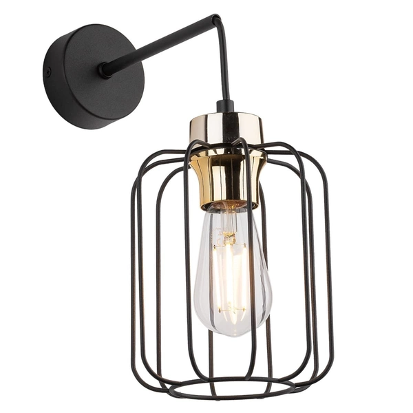 Industrialny kinkiet nad łóżko Galaxy 4742 TK Lighting druciany czarny złoty