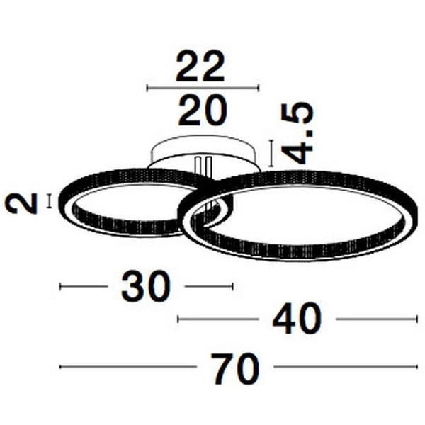 Modernistyczna LAMPA plafon MONTE LE41694 Luces Exclusivas sufitowa OPRAWA glamour LED 48W 2928K pierścienie rings zote