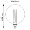 Szklana żarówka Globe 80168 bańka LED E27 2,8W 120lm 1800K