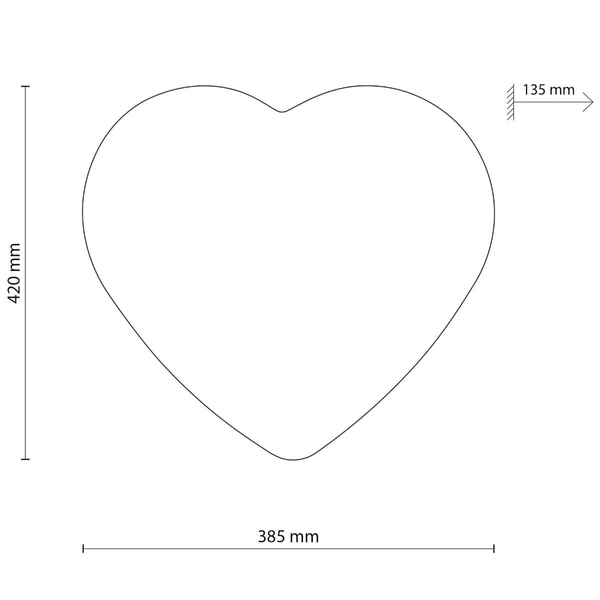 Lampa natynkowa do przedpokoju Heart 5925 serce metalowa biała
