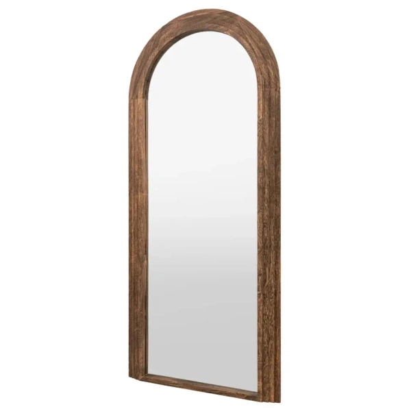 Łukowe lustro z drewnianą ramą Hoxton 5056693546757 brązowe