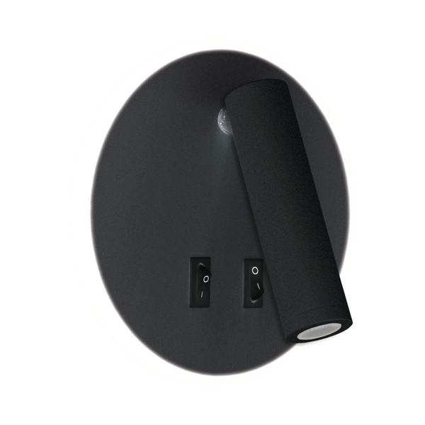 Kinkiet ścienny z włącznikiem Otello 04030 Ideus LED 6W 3000K tubka czarny