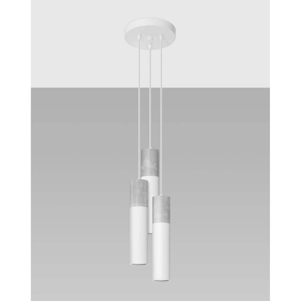 Nowoczesna lampa wisząca SL.1080 kaskada tuby szare białe