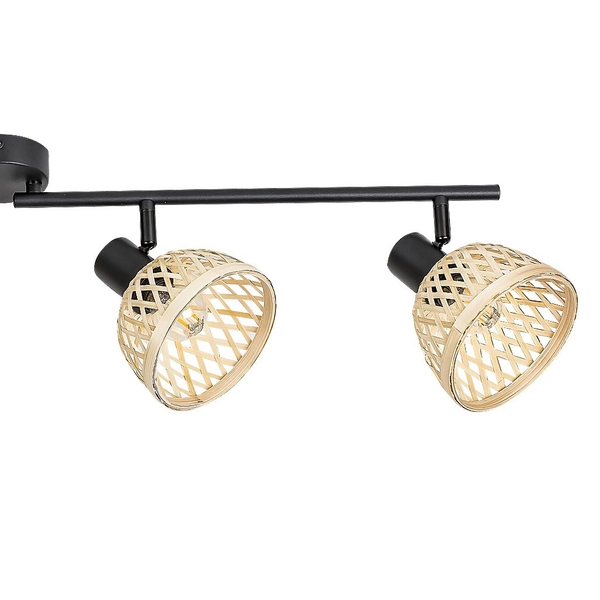 Skandynawska lampa sufitowa Rattan 3136 reflektorki brązowe do holu