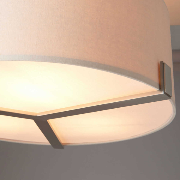 Lampa wisząca z abażurem Hayfield 95834 Endon satyna nikiel szara
