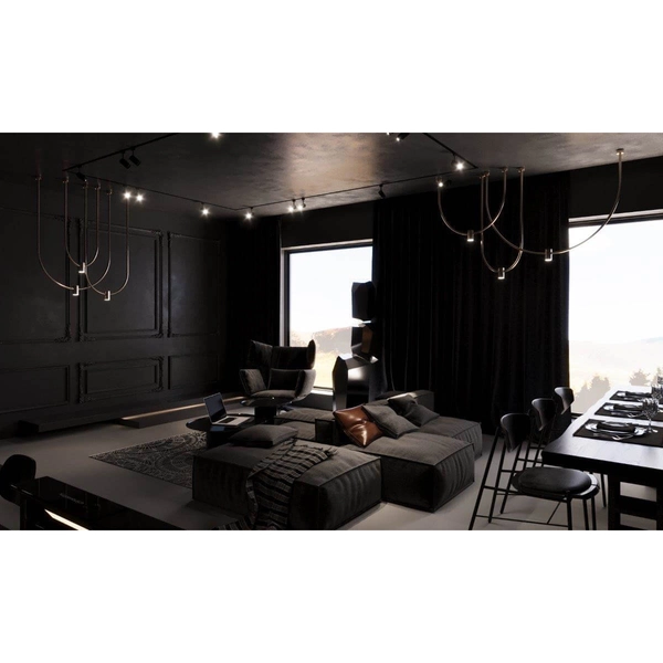 Minimalistyczna lampa wisząca No.C 5084 Shilo metalowa 126cm platynowy