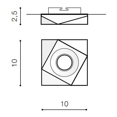 Lampa podtynkowa Lorenzo AZ4173 do zabudowy kwadratowa czarna