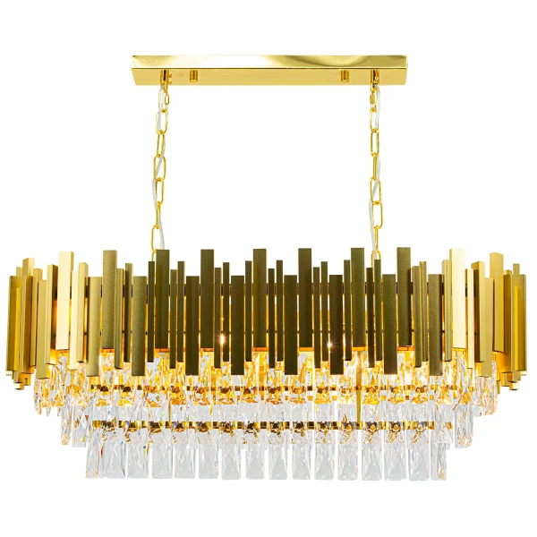 Lampa zwisająca na łańcuchu Valetta 6268/8 TR kryształowa złoty