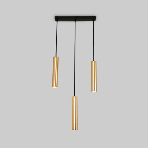 Lampa zwisająca na listwie Spoti ABR-ZLW3T-Z Abruzzo tuby złota czarna