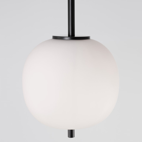 Kulista lampa wisząca Marc LE42721 czarna ze szkła nad wyspę do kuchni
