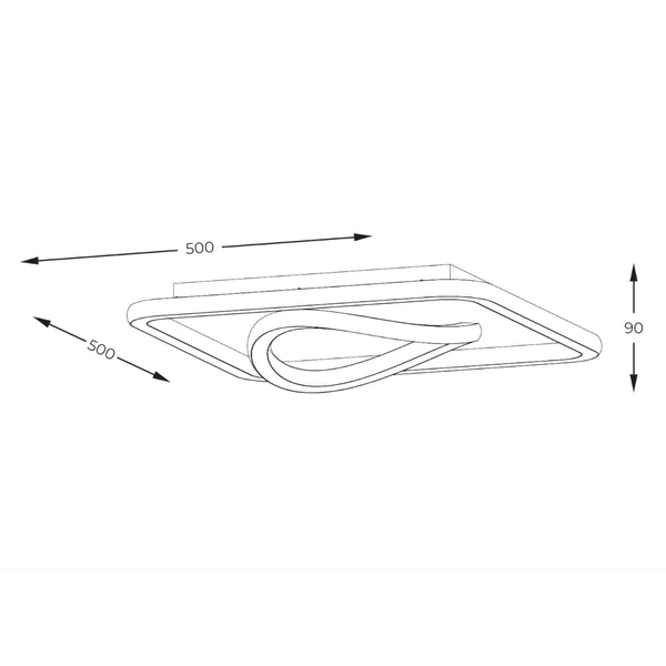 Kwadratowy plafon Lens MX3889-1B-3BGT LED 32W 3000K ściemniacz biały