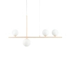 Kremowa lampa wisząca MODERNO DN1506 biała 4xG9 kule do jadalni