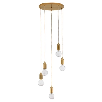 Wisząca lampa glamour Bani do jadalni nad stół złota