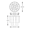 Sufitowa lampa Nira MX3523-8M-EBCN Zumaline metal szkło czarny przydymiony