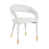 Owalne krzesło Gia S4534 WHITE BOUCLÉ Richmond Interiors złote białe