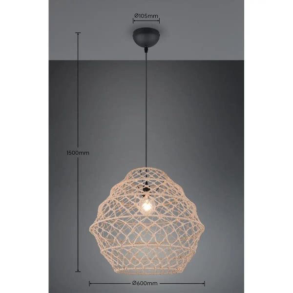 Ekologiczna lampa wisząca boho HIVE R31681036 czarny naturalny