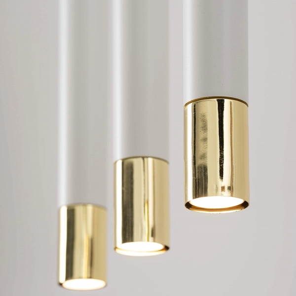 6-płomienna lampa wisząca Sopel Grand 33390 do przedpokoju biała