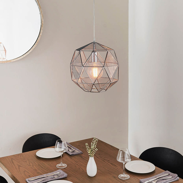 Geometryczna lampa wisząca Armour 72817 do salonu chrom