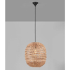 Lampa wisząca GUARDIA LE44578 owalna pleciona naturalna czarna