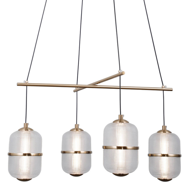 Jadalniana lampa wisząca Alani PND-34375-4-BK LED 96W 3000K czarny złoty