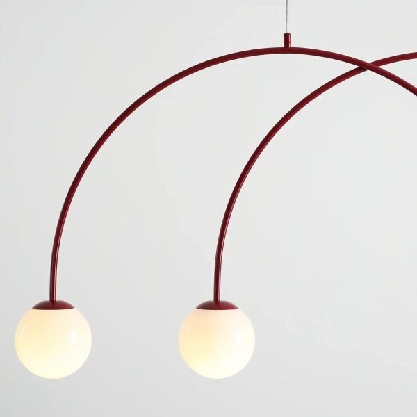 Skandynawska lampa wisząca UNA 1116L15_S kulista szklana czerwona