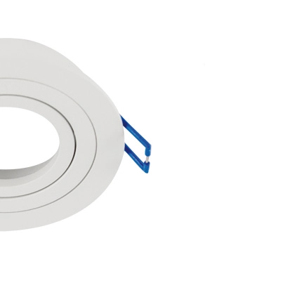 Okrągłe oczko wpustowe Luba 04041 minimalistyczne białe do kuchni