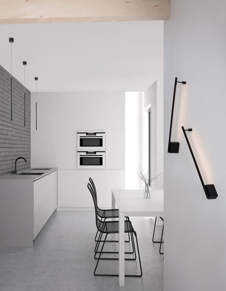 Metalowy kinkiet jadalniany Buin stick LED 10W 3000K czarny