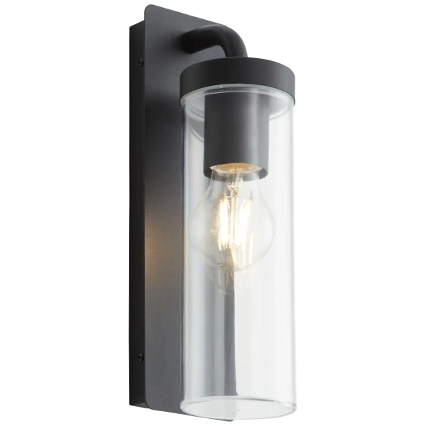Zewnętrzna lampa ścienna Aosta 96355/06 IP44 tuba czarny przezroczysty