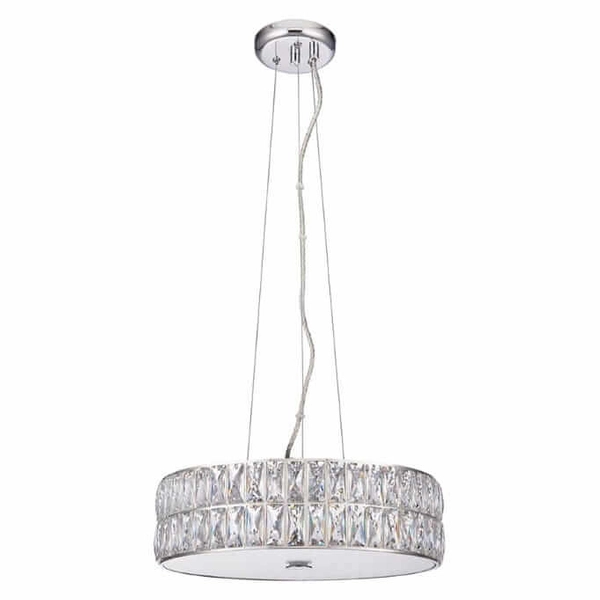 Kryształowa lampa wisząca Verina 76513 Endon LED 5W 3000K okrąg przezroczysty chrom