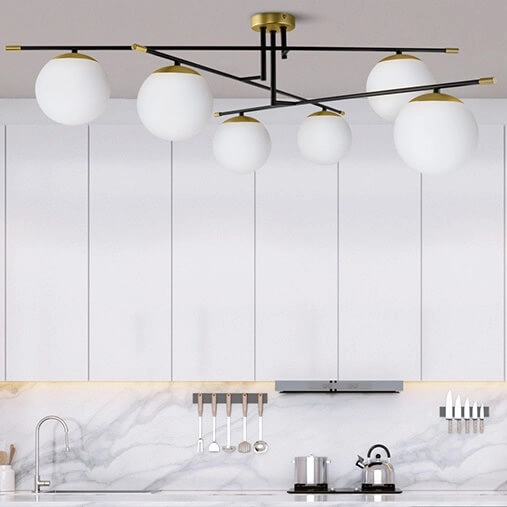 Lampa sufitowa molekułowa Nostalgia MOD048CL-06G biała czarna