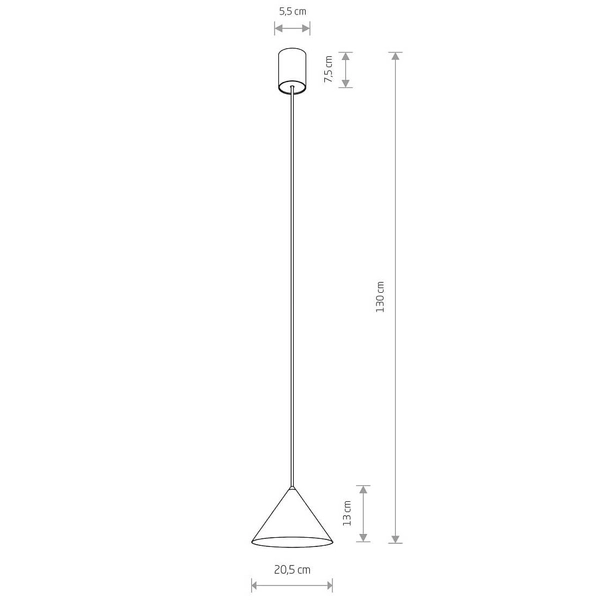 Zwis salonowy stożek Zenith 10880 Nowodvorski nad stół metalowy jasnojedwabisty szary