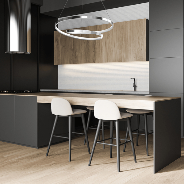 Salonowa lampa wisząca Lucero wstęga LED 48W 4000K rings chrom