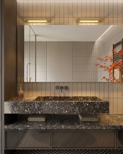 Złota lampa ścienna Flink prostokątna do holu LED 12W 3000K złota