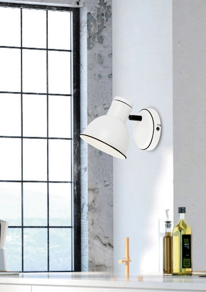 Kinkiet ścienny ZUMBA 91-72115 metalowa regulowany reflektorek biały czarny