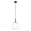 Kulista wisząca lampa Faro K-4887 Kaja okrągła ball biała czarna
