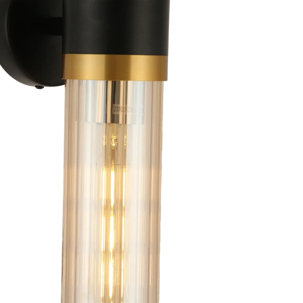 Kinkiet góra-dół Malika WL0123-2 tuba szklana złoty czarny miodowy