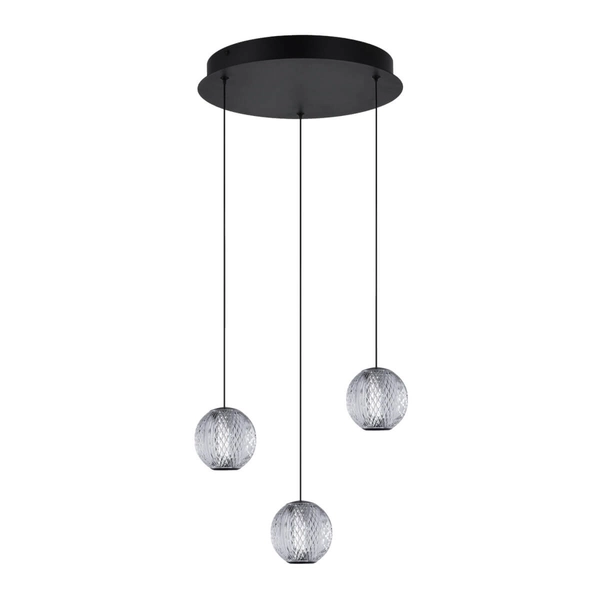 Potrójna lampa wisząca EDEM AZ6019 LED 21W 3000K przezroczysta czarna