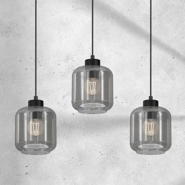 Lampa wisząca Sombra MLP8374 3-płomienna przydymiona czarna