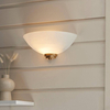 Lampa ścienna półokrągła Welles 112439 szklana biała mosiądz