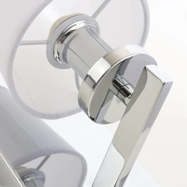 Klasyczna LAMPA ścienna LONDON W01014WH Cosmolight abażurowy kinkiet do sypialni biały