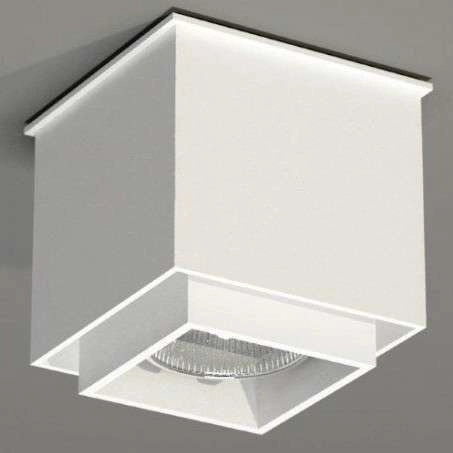 Downlight LAMPA sufitowa KAZO 7006 Shilo natynkowa OPRAWA reflektorowa do łazienki kostka cube biała