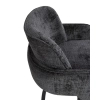 Czarne krzesło BORA MM001501100353 tkanina metal do jadalni 45cm