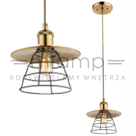 Industrialna LAMPA wisząca VIEJO 15086H1 Globo druciana OPRAWA zwis drut loft brąz antyczny