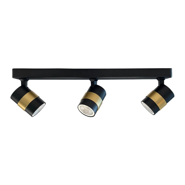 Potrójna lampa salonowa Antillo LP-770/3W BK regulowany kąt światła sufitowa metal czarny złoty
