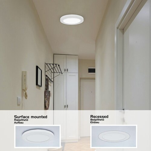 Sufitowa LAMPA plafon SONNET 1492 Rabalux okrągła OPRAWA metalowa wpust LED 30W 4000K biały