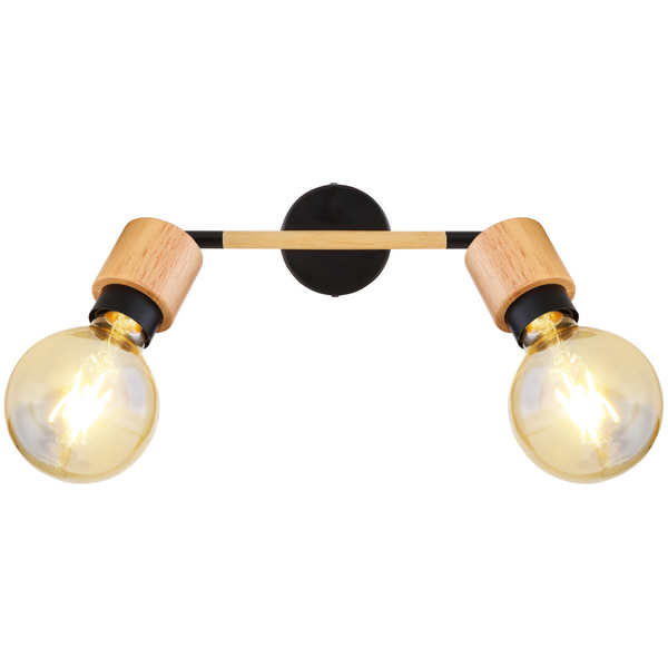Regulowana LAMPA sufitowa JORNA 54031-2 Globo metalowa OPRAWA regulowane reflektorki czarne drewno
