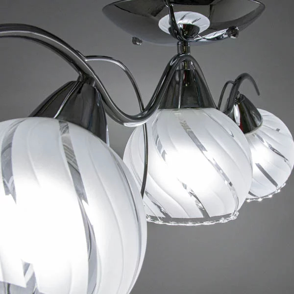 Sufitowa lampa sypialniana 8758/3 8C szklana chrom