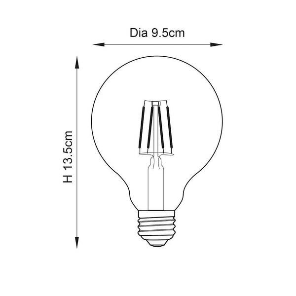 Kulista żarówka 93030 LED E27 6W 540lm 2500K bursztynowa