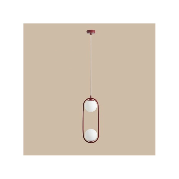 Lampa kulista wisząca Riva 1086H15 eliptyczna czerwona