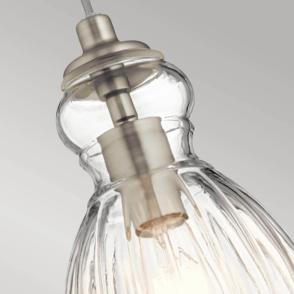 Wisząca lampa szklana Riviera KL-RIVIERA-P-C nikiel przezroczysta